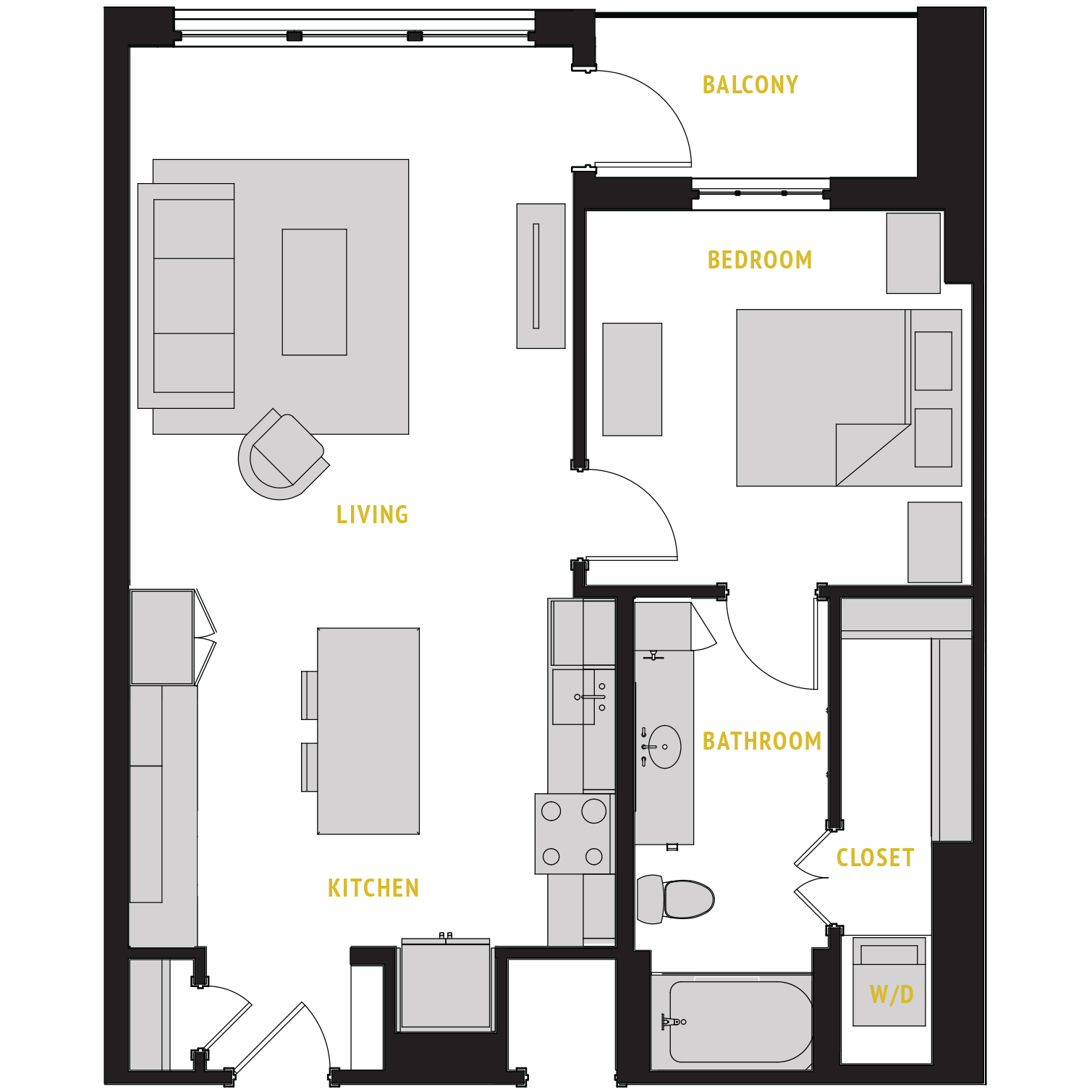 A6 Floor Plan at The Case Building Apartments in Deep Ellum, Dallas, Texas